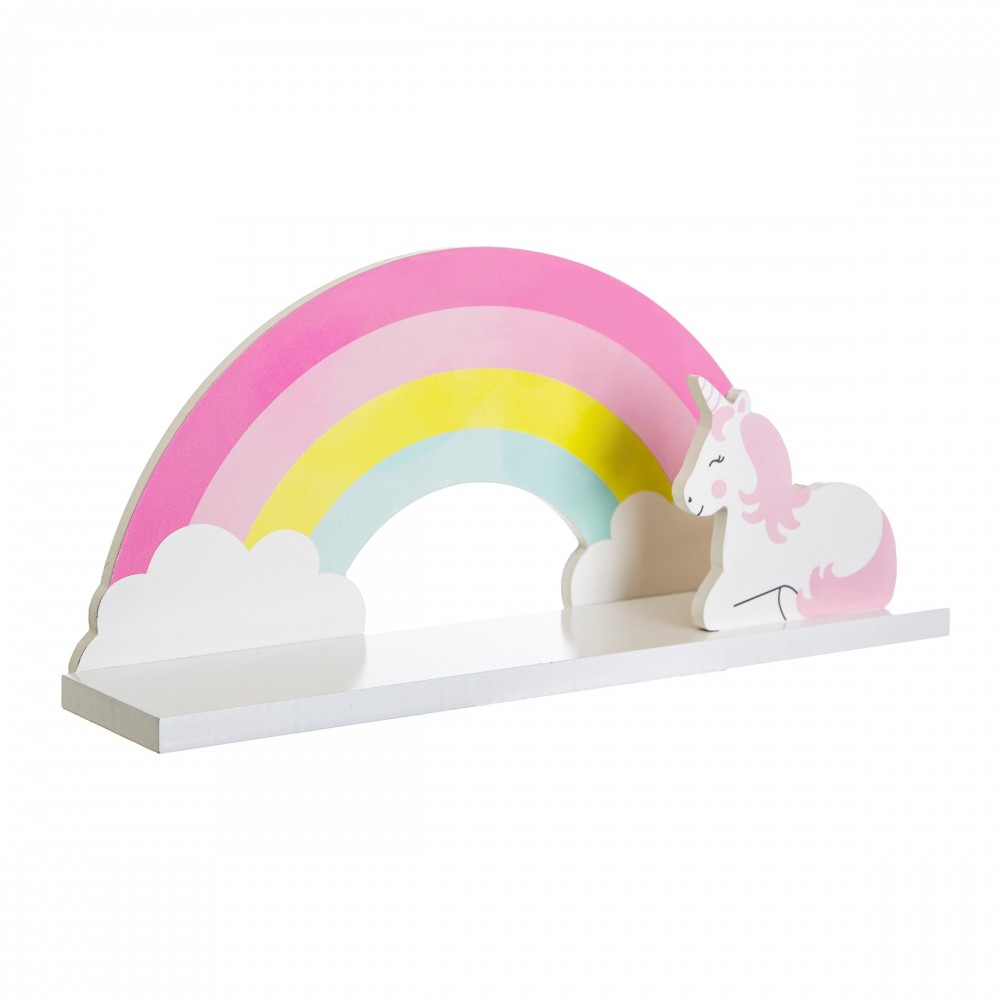 Sass & Belle Wandplankje Unicorn / Eenhoorn Regenboog