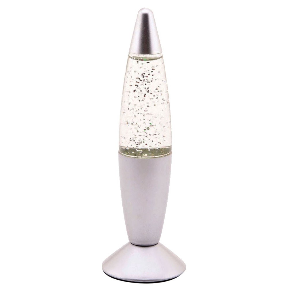 Glitterlamp Zilver 19 cm