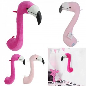 Dierenkop Flamingo Zachtroze 44 cm