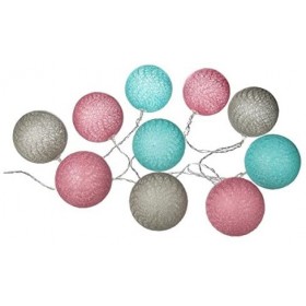 Lichtslinger Bollen Roze-Turquoise-Taupe