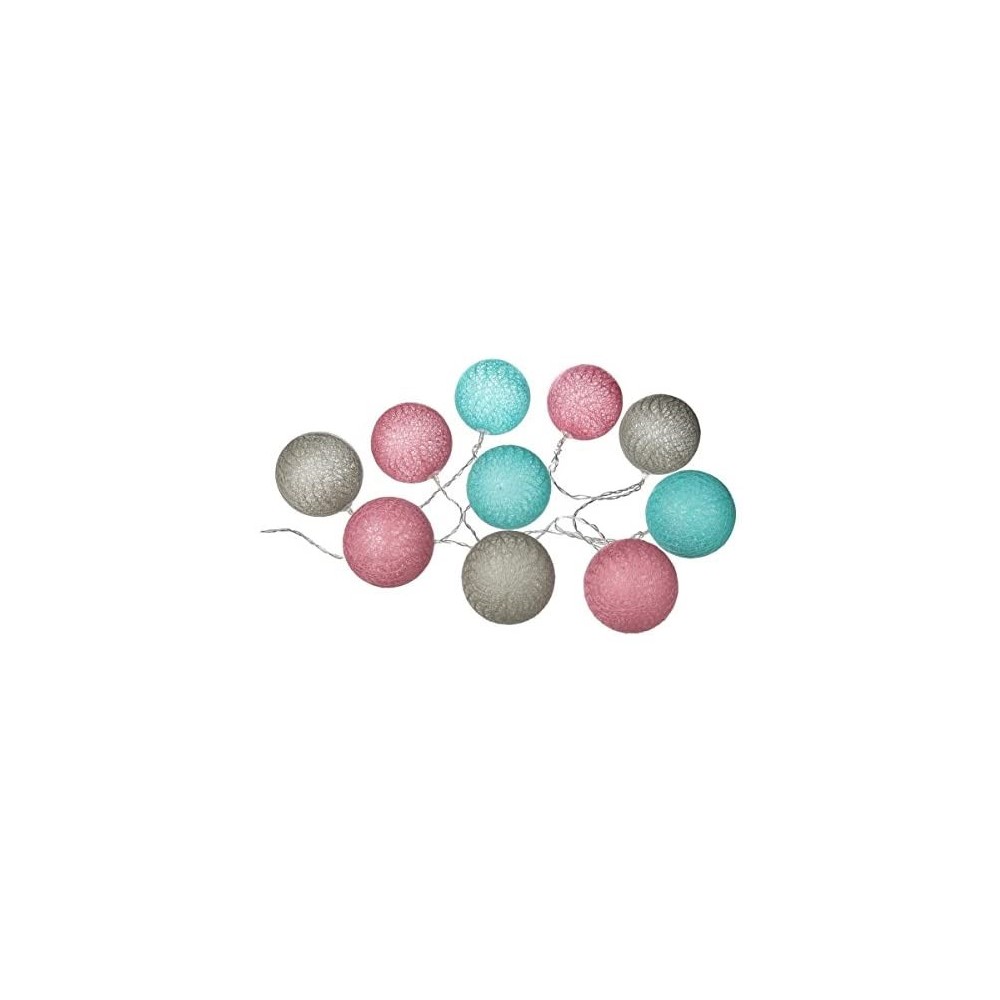 Lichtslinger Bollen Roze-Turquoise-Taupe