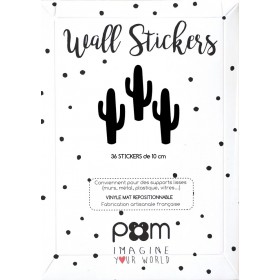 Muurstickers Cactus Zwart 36 st.