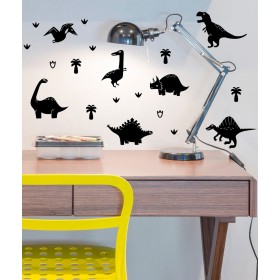 Muurstickers Dinosaurus Zwart 72 st.