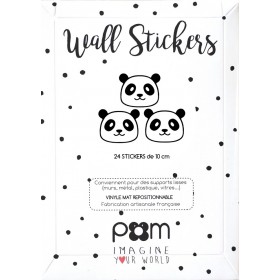 Muurstickers Panda Zwart 24 st.