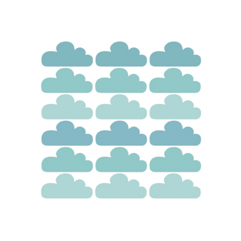 Muurstickers Wolken Blauw Tinten 18 st.